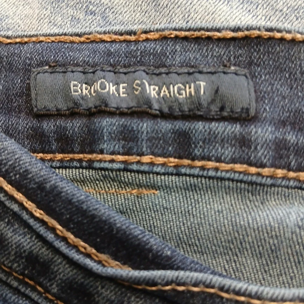 Lucky‎ Brand Brooke Straight Jeans Womens 8/29 Blue Denim Frayed Hem EUC